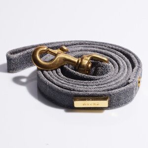 Hound Collection Leather Dog Leash Genuine Leather Gold Bar Logo